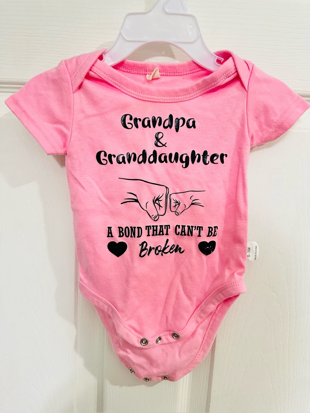 Grandpa & Granddaughter Pink Baby One-Piece